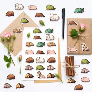 Roll of 500 cartoon sleeping animal stickers for scrapbooking and gift packaging