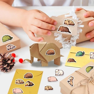 Roll of 500 cartoon sleeping animal stickers for scrapbooking and envelope decoration
