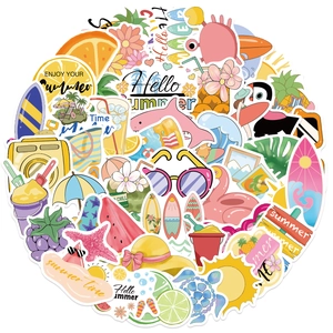 Lot de 50 stickers Summer Chill Vibes imperméables pour décorer ordinateur et guitare