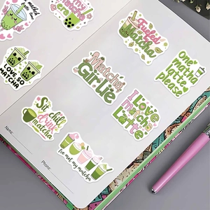 50-teiliges Matcha-Ästhetik Cartoon Sticker Set für Laptop und Notizbuch Dekoration