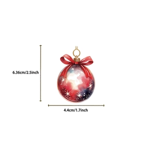 Detailed dimension guide showing the 6.36cm height of this Christmas ball ornament