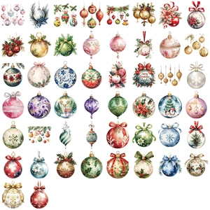 Set of 50 waterproof clear PET Christmas bell stickers for journals and laptops