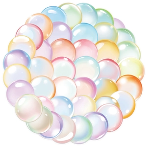 50 pieces of transparent macaron watercolor bubble stickers for scrapbooking and decoration