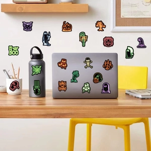 100pcs Halloween neon graffiti stickers for DIY laptop guitar and luggage decoration