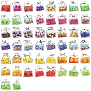 Lot de 50 autocollants de sachets de thé aux fruits, stickers PET étanches pour ordinateur