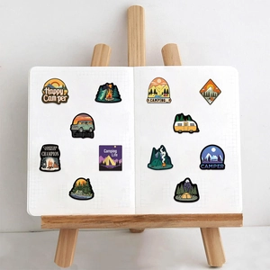 Set of 100 waterproof cartoon outdoor camping stickers for DIY laptops and guitars
