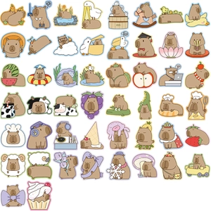 Lot de 50 autocollants de capybara mignons pour ordinateur et guitare imperméables