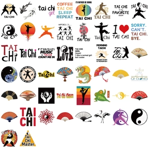 50 pieces of waterproof Tai Chi culture graffiti stickers for guitar and laptop decoration