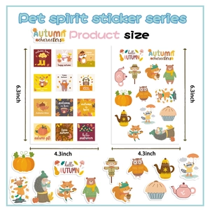 Autumn animal stickers DIY make a face kit for kids crafts with fox and pumpkin themes