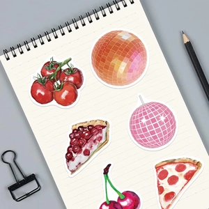 50 autocollants Cherry Downtown imperméables pour ordinateurs portables et valises DIY