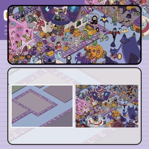 Detailed view of Halloween DIY 3D scene stickers with modular isometric map design