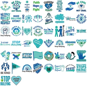 Set of 50 anti-bullying graffiti stickers with positive quotes for laptops and guitars