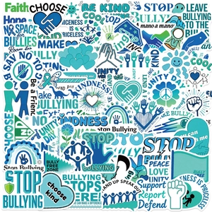 Anti-Bullying Theme Waterproof PVC Graffiti Stickers Positive Slogans Decals For Laptop Guitar Luggage DIY Decoration