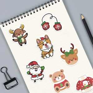 Lot de 50 autocollants de Noël festifs pour décoration d'ordinateur et guitare