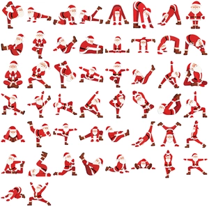 50 pieces of waterproof Christmas Santa yoga stickers for laptop and guitar decoration