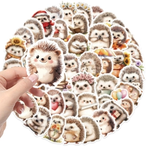 Set of 50 cute cartoon hedgehog stickers for guitar and laptop DIY waterproof decoration
