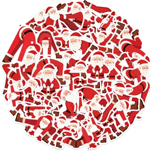 Set of 50 waterproof Christmas Santa yoga and sports cartoon stickers for DIY decoration