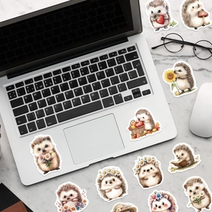 50 cute hand-drawn cartoon hedgehog stickers for decorating laptops and notebooks