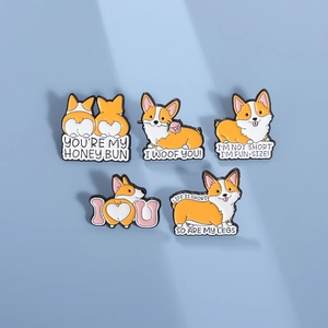 Leuke Cartoon Corgi Emaille Pin Grappige Hond Citaat Zinklegering Broche Badge Voor Rugzak Jas Decoratie Cadeau