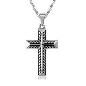 Pendentif Croix en Acier Inoxydable Hip Hop pour Hommes Seul Sans Chaîne Bijoux Religieux Style Street Vintage