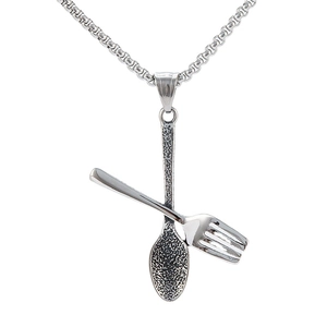 Roestvrij Staal Lepel Vork Gekruiste Hanger Ketting Retro Bestek Ontwerp Hanger Zonder Ketting Industrieel Sieraden