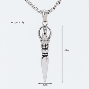 Macro detail of Vajra Pestle pendant with dimensions 46mm by 10mm and 8.4g weight