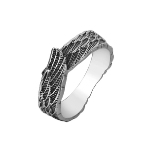 Vintage Titanstahl Feder Flügel Ring Gothic Punk Engelsflügel Schmuck Für Herren Damen Antik Gold Silber Band Ring