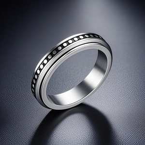 Stainless Steel Spinner Anxiety Ring For Women Men Rotating Relief Fidget Band Star Moon Daisy Heart Roman Numeral Finger Jewelry