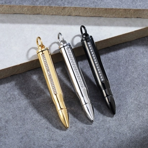Collier Punk Hip Hop Pendentif Balle en Acier Titane Zircone Incrusté Bijoux Minimaliste Or Noir Argent Collier de Balle Pour Hommes Femmes Accessoires