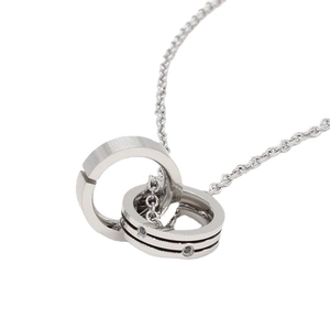 Minimalistische Halskette Mit Doppeltem Ineinandergreifendem Kreis Anhänger Titanstahl Strass Schlüsselbein Kette Für Damen Mode Schmuck