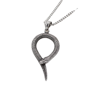 Vintage Stainless Steel Snake Pendant Personalized Ouroboros Necklace Pendant For Men Women Gothic Punk Jewelry Antique Silver