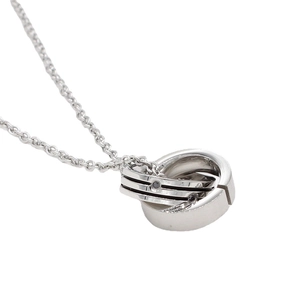 Minimalistische silberne Doppelringkette mit schwarzen Steinakzenten für Damen