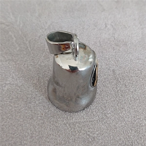 Polished stainless steel Viking bell pendant with gold religious cross symbols