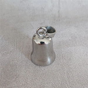 Polished stainless steel viking bell pendant with metallic shine for hip hop necklace