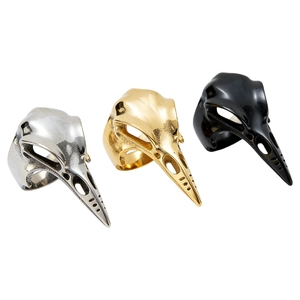 Gothic Stainless Steel Bird Skull Ring For Men Women Raven Skull Punk Ring Vintage Crow Skull Retro Animal Biker Jewelry