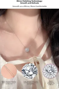 Vue détaillée du pendentif tournesol en moissanite 6,5 mm avec placage hypoallergénique