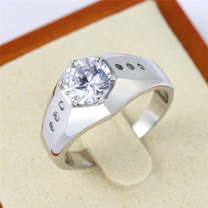 Bague Homme En Acier Inoxydable Avec Strass Style Minimaliste Anneau De Mariage Bijoux Doré Argenté Géométrique Bague De Fiançailles
