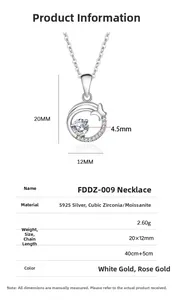 Detailed dimension guide for S925 sterling silver butterfly pendant with moissanite stone