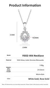 Detail view of water drop S925 silver pendant with dimensions and material specs