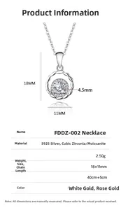 Detailed S925 sterling silver pendant specs with 18x11mm size and 4.5mm moissanite
