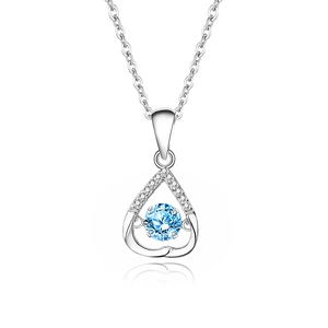 Elegante S925 zilveren waterdruppel hanger met een dansende blauwe moissaniet edelsteen