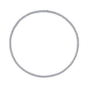 Collier tennis classique en argent sterling S925 avec moissanite taille ronde