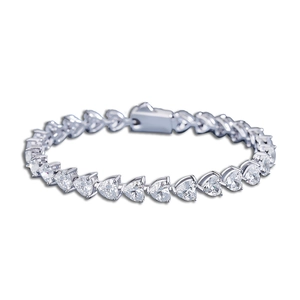 Funkelndes S925 Sterling Silber Herz Tennisarmband mit Zirkonia Steinen für Damen