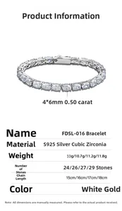 Close-up of S925 sterling silver tennis bracelet with 4x6mm oval-cut cubic zirconia stones