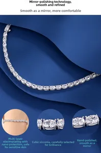Macro detail of oval-cut cubic zirconia silver tennis bracelet with mirror polish finish