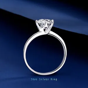 Elegant 925 Sterling Silver Ring For Women Featuring One Carat Round Moissanite Twisted Band Design Wedding Fine Jewelry