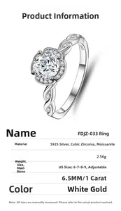 Dettaglio anello in argento 925 con moissanite da 1ct e design a fascia intrecciata