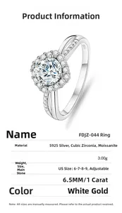 Makroaufnahme der S925 Sterlingsilber Ringfassung mit einem 1 Karat Moissanit Stein