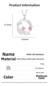 Detailansicht der S925 Silber Rosenkranz-Halskette mit rosa Herz-Zirkonia und Steinen
