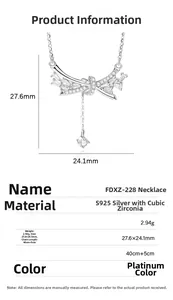 Spécifications détaillées de taille pour le pendentif nœud en argent S925 avec glands zircon